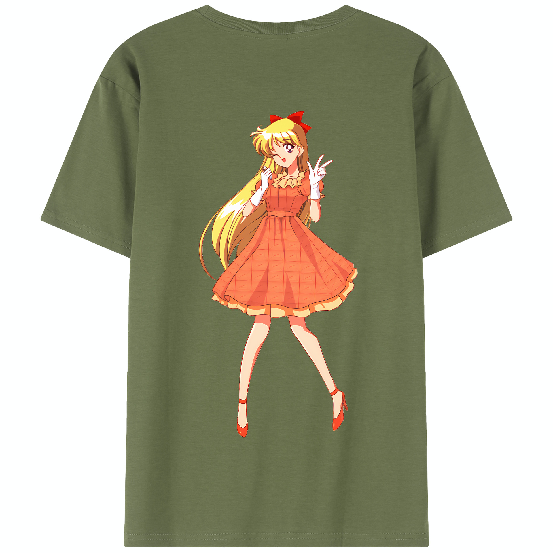 （画像用） 美少女戦士セーラームーン 愛野 美奈子 あいの みなこ Sailor Moon Aino Minako 綿100％半袖Tシャツ（背面プリント）